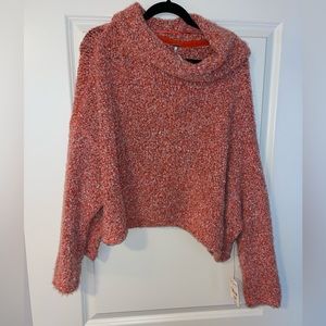 Free people red lotus turtleneck super soft size small